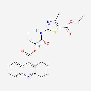 molecular formula C25H27N3O5S B4008734 ETHYL 4-METHYL-2-({2-[(1,2,3,4-TETRAHYDRO-9-ACRIDINYLCARBONYL)OXY]BUTANOYL}AMINO)-1,3-THIAZOLE-5-CARBOXYLATE 