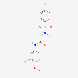 molecular formula C16H16BrClN2O4S B4008744 N~2~-[(4-bromophenyl)sulfonyl]-N-(3-chloro-4-methoxyphenyl)-N~2~-methylglycinamide 