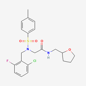 molecular formula C21H24ClFN2O4S B4008848 N~2~-(2-chloro-6-fluorobenzyl)-N~2~-[(4-methylphenyl)sulfonyl]-N-(tetrahydrofuran-2-ylmethyl)glycinamide 