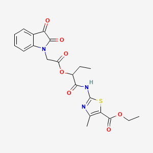 molecular formula C21H21N3O7S B4008882 Ethyl 2-(2-{[2-(2,3-dioxo-2,3-dihydro-1H-indol-1-YL)acetyl]oxy}butanamido)-4-methyl-1,3-thiazole-5-carboxylate 