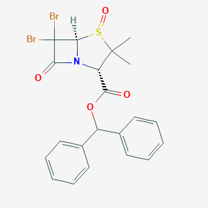 molecular formula C21H19Br2NO4S B040090 Benzhydryl 6,6-dibromo penicillanate-1-oxide CAS No. 123285-25-6