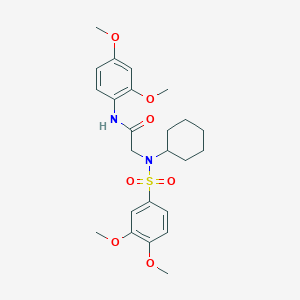 molecular formula C24H32N2O7S B4009081 N~2~-cyclohexyl-N-(2,4-dimethoxyphenyl)-N~2~-[(3,4-dimethoxyphenyl)sulfonyl]glycinamide 