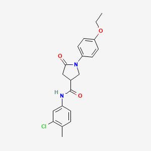molecular formula C20H21ClN2O3 B4009134 N-(3-chloro-4-methylphenyl)-1-(4-ethoxyphenyl)-5-oxopyrrolidine-3-carboxamide 
