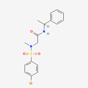 molecular formula C17H19BrN2O3S B4009146 N~2~-[(4-bromophenyl)sulfonyl]-N~2~-methyl-N-(1-phenylethyl)glycinamide 