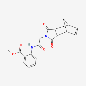 molecular formula C19H18N2O5 B4009162 methyl 2-{[(1,3-dioxo-1,3,3a,4,7,7a-hexahydro-2H-4,7-methanoisoindol-2-yl)acetyl]amino}benzoate 