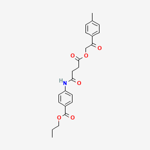 molecular formula C23H25NO6 B4009176 PROPYL 4-{4-[2-(4-METHYLPHENYL)-2-OXOETHOXY]-4-OXOBUTANAMIDO}BENZOATE 