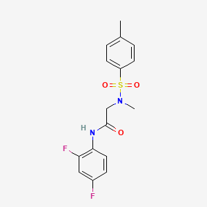 molecular formula C16H16F2N2O3S B4009204 N-(2,4-difluorophenyl)-N~2~-methyl-N~2~-[(4-methylphenyl)sulfonyl]glycinamide 