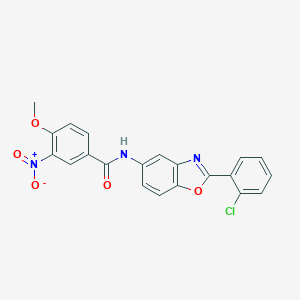 molecular formula C21H14ClN3O5 B400931 N-[2-(2-chlorophenyl)-1,3-benzoxazol-5-yl]-4-methoxy-3-nitrobenzamide 
