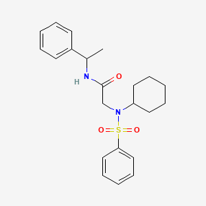 molecular formula C22H28N2O3S B4009370 N~2~-cyclohexyl-N-(1-phenylethyl)-N~2~-(phenylsulfonyl)glycinamide 