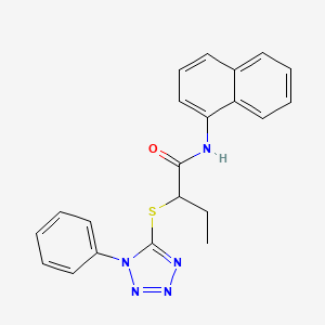 molecular formula C21H19N5OS B4009378 N~1~-(1-NAPHTHYL)-2-[(1-PHENYL-1H-1,2,3,4-TETRAAZOL-5-YL)SULFANYL]BUTANAMIDE 