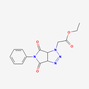 molecular formula C14H14N4O4 B4009495 Ethyl 2-(4,6-dioxo-5-phenyl-3a,6a-dihydropyrrolo[3,4-d]triazol-3-yl)acetate 
