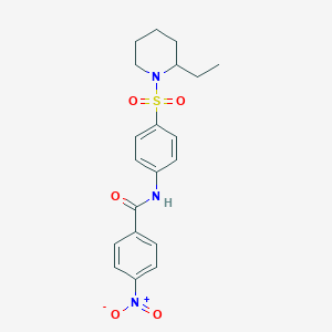 molecular formula C20H23N3O5S B4009546 N-[4-(2-ethylpiperidin-1-yl)sulfonylphenyl]-4-nitrobenzamide 