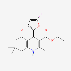 molecular formula C19H22INO4 B4009624 Ethyl 4-(5-iodofuran-2-yl)-2,7,7-trimethyl-5-oxo-1,4,6,8-tetrahydroquinoline-3-carboxylate 