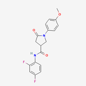 molecular formula C18H16F2N2O3 B4009632 N-(2,4-difluorophenyl)-1-(4-methoxyphenyl)-5-oxopyrrolidine-3-carboxamide 