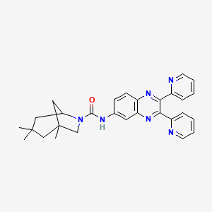 molecular formula C29H30N6O B4009732 N-(2,3-di-2-pyridinyl-6-quinoxalinyl)-1,3,3-trimethyl-6-azabicyclo[3.2.1]octane-6-carboxamide 