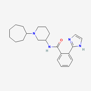 molecular formula C22H30N4O B4009827 N-(1-cycloheptylpiperidin-3-yl)-2-(1H-imidazol-2-yl)benzamide 