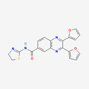 molecular formula C20H14N4O3S B4009986 N-(4,5-dihydro-1,3-thiazol-2-yl)-2,3-bis(furan-2-yl)quinoxaline-6-carboxamide 