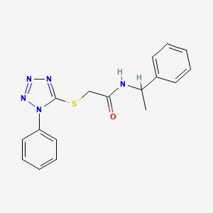 molecular formula C17H17N5OS B4009995 N~1~-(1-PHENYLETHYL)-2-[(1-PHENYL-1H-1,2,3,4-TETRAAZOL-5-YL)SULFANYL]ACETAMIDE 