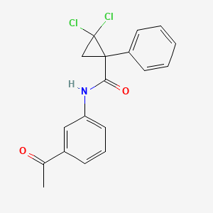 molecular formula C18H15Cl2NO2 B4010085 N-(3-acetylphenyl)-2,2-dichloro-1-phenylcyclopropanecarboxamide 