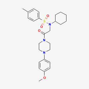 molecular formula C26H35N3O4S B4010184 N-cyclohexyl-N-{2-[4-(4-methoxyphenyl)piperazin-1-yl]-2-oxoethyl}-4-methylbenzenesulfonamide 