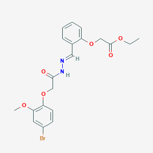 molecular formula C20H21BrN2O6 B401023 ETHYL 2-{2-[(E)-{[2-(4-BROMO-2-METHOXYPHENOXY)ACETAMIDO]IMINO}METHYL]PHENOXY}ACETATE 