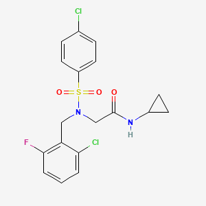 molecular formula C18H17Cl2FN2O3S B4010343 N~2~-(2-chloro-6-fluorobenzyl)-N~2~-[(4-chlorophenyl)sulfonyl]-N-cyclopropylglycinamide 