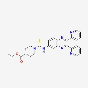 molecular formula C27H26N6O2S B4010357 Ethyl 1-[(2,3-dipyridin-2-ylquinoxalin-6-yl)carbamothioyl]piperidine-4-carboxylate 
