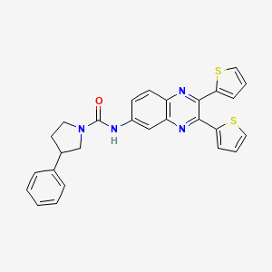molecular formula C27H22N4OS2 B4010365 N-(2,3-dithiophen-2-ylquinoxalin-6-yl)-3-phenylpyrrolidine-1-carboxamide 