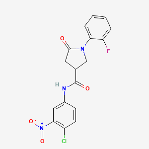 molecular formula C17H13ClFN3O4 B4010373 N-(4-chloro-3-nitrophenyl)-1-(2-fluorophenyl)-5-oxopyrrolidine-3-carboxamide 