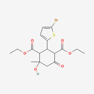 molecular formula C17H21BrO6S B4010469 Diethyl 2-(5-bromothiophen-2-yl)-4-hydroxy-4-methyl-6-oxocyclohexane-1,3-dicarboxylate 
