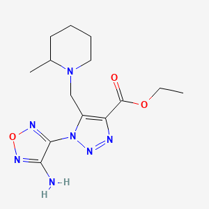 molecular formula C14H21N7O3 B4010477 ethyl 1-(4-amino-1,2,5-oxadiazol-3-yl)-5-[(2-methylpiperidin-1-yl)methyl]-1H-1,2,3-triazole-4-carboxylate 