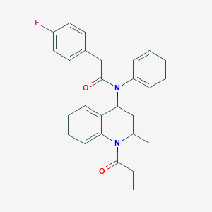 molecular formula C27H27FN2O2 B401055 2-(4-fluorophenyl)-N-(2-methyl-1-propionyl-1,2,3,4-tetrahydroquinolin-4-yl)-N-phenylacetamide CAS No. 329207-05-8