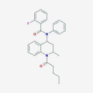 B401057 2-fluoro-N-(2-methyl-1-pentanoyl-1,2,3,4-tetrahydroquinolin-4-yl)-N-phenylbenzamide CAS No. 301355-27-1