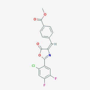 molecular formula C18H10ClF2NO4 B401075 methyl 4-[(2-(2-chloro-4,5-difluorophenyl)-5-oxo-1,3-oxazol-4(5H)-ylidene)methyl]benzoate 