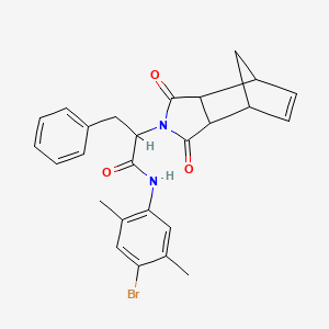 molecular formula C26H25BrN2O3 B4010777 N-(4-bromo-2,5-dimethylphenyl)-2-(1,3-dioxo-1,3,3a,4,7,7a-hexahydro-2H-4,7-methanoisoindol-2-yl)-3-phenylpropanamide 