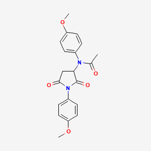 molecular formula C20H20N2O5 B4010813 N-(4-methoxyphenyl)-N-[1-(4-methoxyphenyl)-2,5-dioxopyrrolidin-3-yl]acetamide 