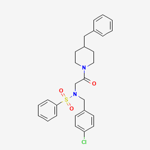 molecular formula C27H29ClN2O3S B4010861 N-[2-(4-benzylpiperidin-1-yl)-2-oxoethyl]-N-(4-chlorobenzyl)benzenesulfonamide 
