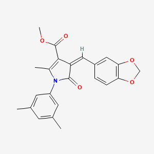 molecular formula C23H21NO5 B4010902 methyl (4Z)-4-(1,3-benzodioxol-5-ylmethylidene)-1-(3,5-dimethylphenyl)-2-methyl-5-oxo-4,5-dihydro-1H-pyrrole-3-carboxylate 