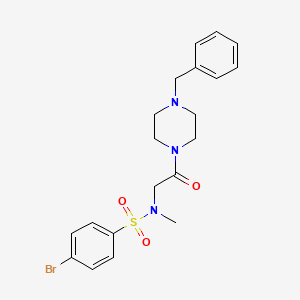 molecular formula C20H24BrN3O3S B4010940 N-[2-(4-benzylpiperazin-1-yl)-2-oxoethyl]-4-bromo-N-methylbenzenesulfonamide 