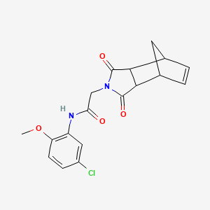 molecular formula C18H17ClN2O4 B4010971 N-(5-chloro-2-methoxyphenyl)-2-(1,3-dioxo-1,3,3a,4,7,7a-hexahydro-2H-4,7-methanoisoindol-2-yl)acetamide 