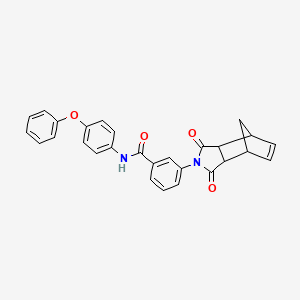 molecular formula C28H22N2O4 B4010982 3-(1,3-dioxo-1,3,3a,4,7,7a-hexahydro-2H-4,7-methanoisoindol-2-yl)-N-(4-phenoxyphenyl)benzamide 