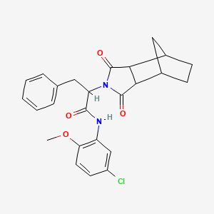 molecular formula C25H25ClN2O4 B4011138 N-(5-chloro-2-methoxyphenyl)-2-(1,3-dioxooctahydro-2H-4,7-methanoisoindol-2-yl)-3-phenylpropanamide 