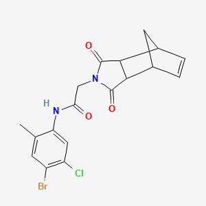 molecular formula C18H16BrClN2O3 B4011182 N-(4-bromo-5-chloro-2-methylphenyl)-2-(1,3-dioxo-1,3,3a,4,7,7a-hexahydro-2H-4,7-methanoisoindol-2-yl)acetamide 