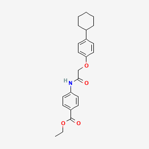 molecular formula C23H27NO4 B4011222 ETHYL 4-[2-(4-CYCLOHEXYLPHENOXY)ACETAMIDO]BENZOATE 