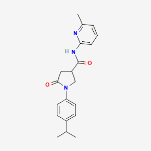 molecular formula C20H23N3O2 B4011261 N-(6-methylpyridin-2-yl)-5-oxo-1-(4-propan-2-ylphenyl)pyrrolidine-3-carboxamide 