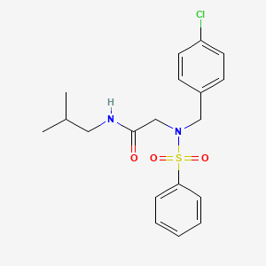 molecular formula C19H23ClN2O3S B4011328 N~2~-(4-chlorobenzyl)-N-(2-methylpropyl)-N~2~-(phenylsulfonyl)glycinamide 