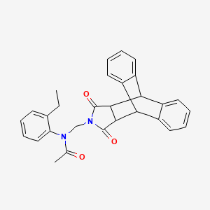 molecular formula C29H26N2O3 B4011385 N-[(16,18-dioxo-17-azapentacyclo[6.6.5.0~2,7~.0~9,14~.0~15,19~]nonadeca-2,4,6,9,11,13-hexaen-17-yl)methyl]-N-(2-ethylphenyl)acetamide (non-preferred name) 