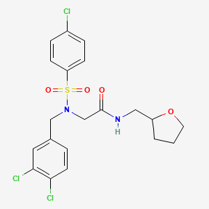 molecular formula C20H21Cl3N2O4S B4011394 N~2~-[(4-chlorophenyl)sulfonyl]-N~2~-(3,4-dichlorobenzyl)-N~1~-(tetrahydro-2-furanylmethyl)glycinamide 