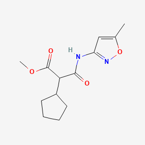 molecular formula C13H18N2O4 B4011474 Methyl 2-cyclopentyl-3-[(5-methyl-1,2-oxazol-3-yl)amino]-3-oxopropanoate 