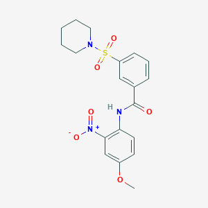 molecular formula C19H21N3O6S B4011643 N-(4-methoxy-2-nitrophenyl)-3-piperidin-1-ylsulfonylbenzamide 